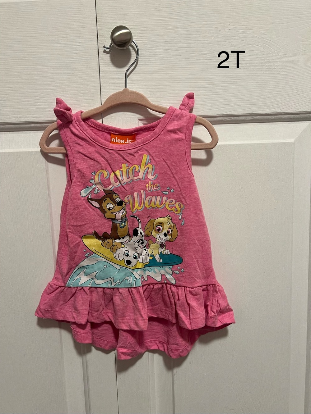 Nickelodeon Pink 'Catch the Waves' Paw Patrol Ruffle Tank